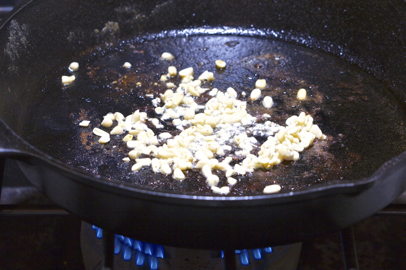 Roasting Pine nuts in a cast iron skillet