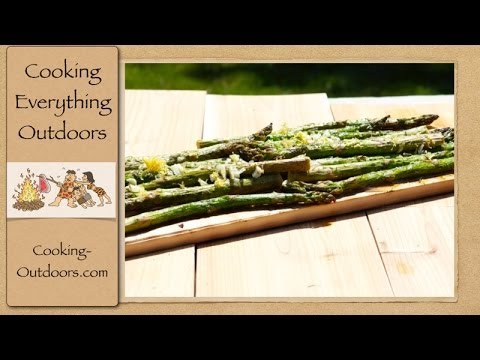 Cedar Plank Lemon Zested asparagus