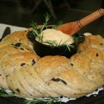 Braided Olive-Rosemary Bread with Cheddar Cheese Spread