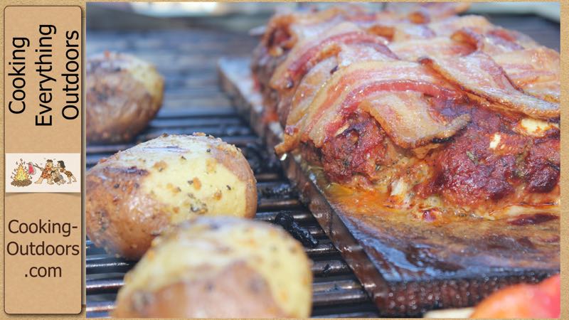 Chorizo Stuffed Turkey Meatloaf with a Bacon Weave