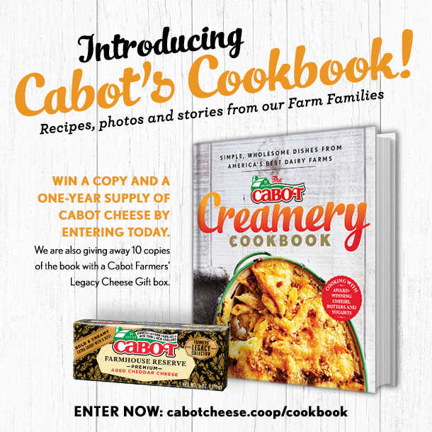 Cabot Creamery Cookbook giveaway details