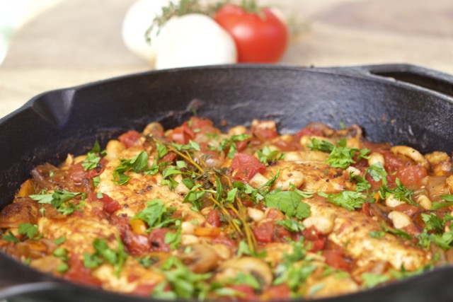 Tuscan Chicken Cast Iron Skillet Recipe | Cooking-Outdoors.com | Gary House