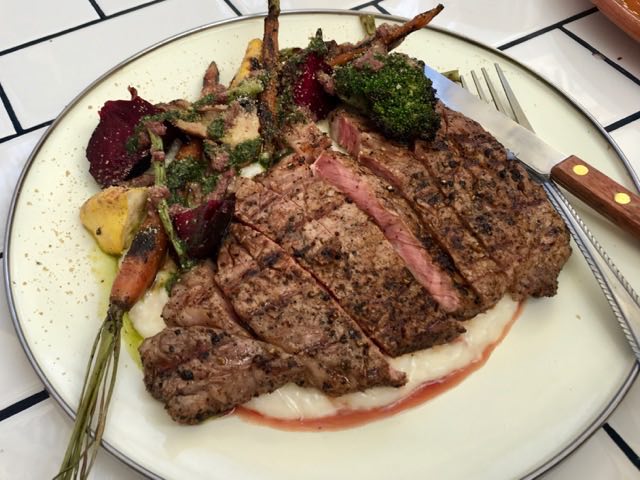 Grilled steak and vegetables of Telfonico Gastro Park | Traveling 4 Food | Gary House