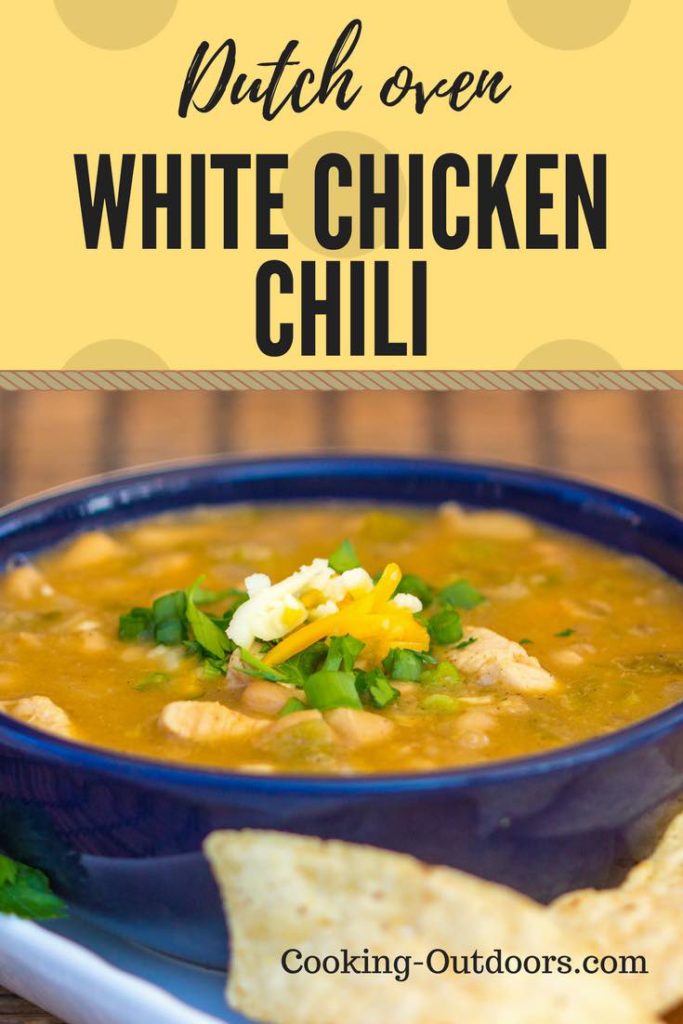 Dutch oven White Chicken Chili Recipe - Cooking Outdoors